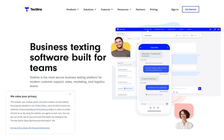 Screenshot of textline.com