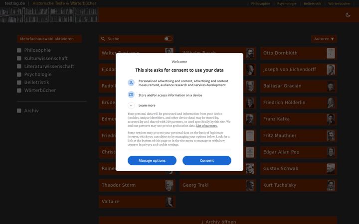 Screenshot of textlog.de