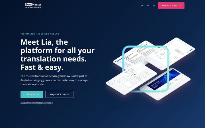 Screenshot of textmaster.com