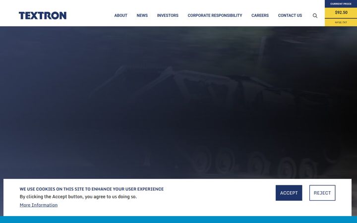 Екранна снимка на textron.com