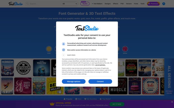 Ekraanipilt saidist textstudio.com