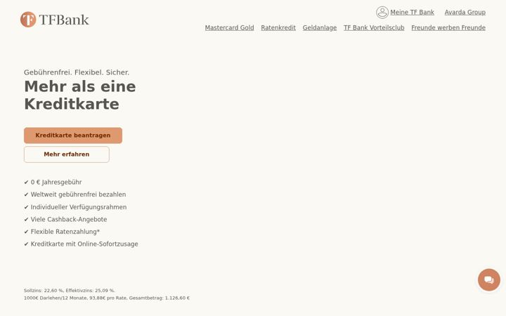Screenshot of tfbank.de