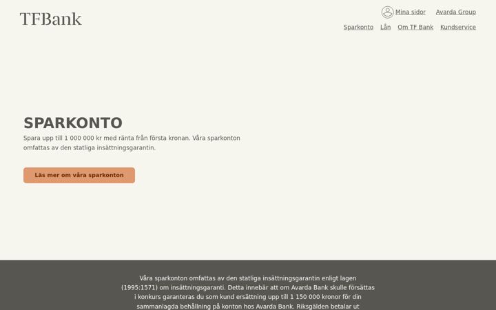 Screenshot of tfbank.se