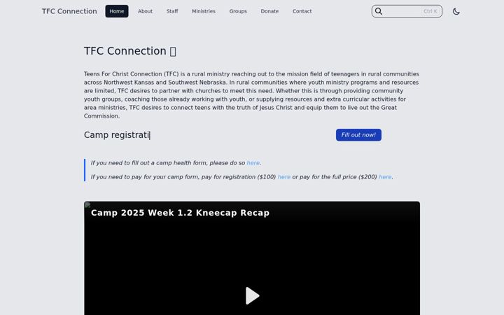 Screenshot of tfcconnection.org