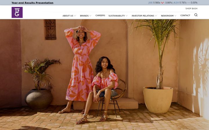 Screenshot of tfglimited.co.za