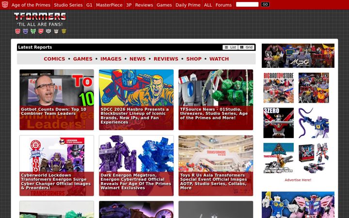 Screenshot of tformers.com