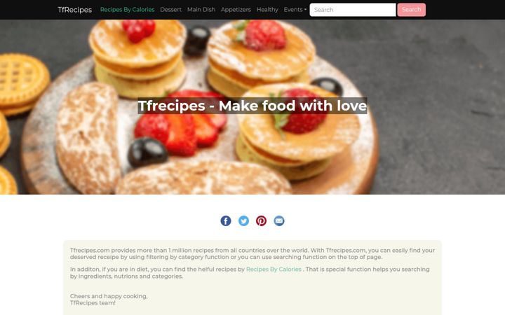 Screenshot of tfrecipes.com