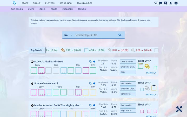 Screenshot of tft.tools
