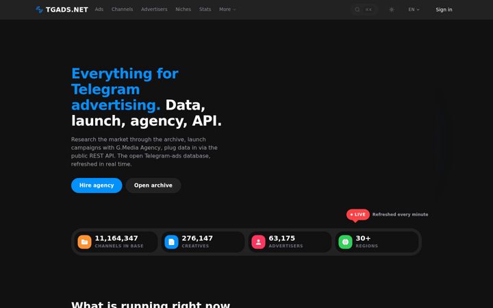 Screenshot of tgads.net