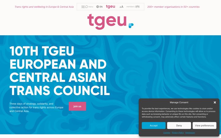 Screenshot of tgeu.org