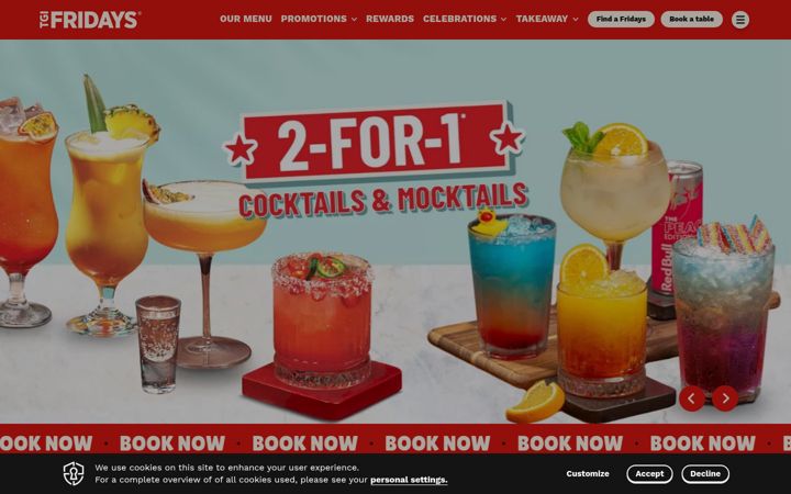 Screenshot von tgifridays.co.uk