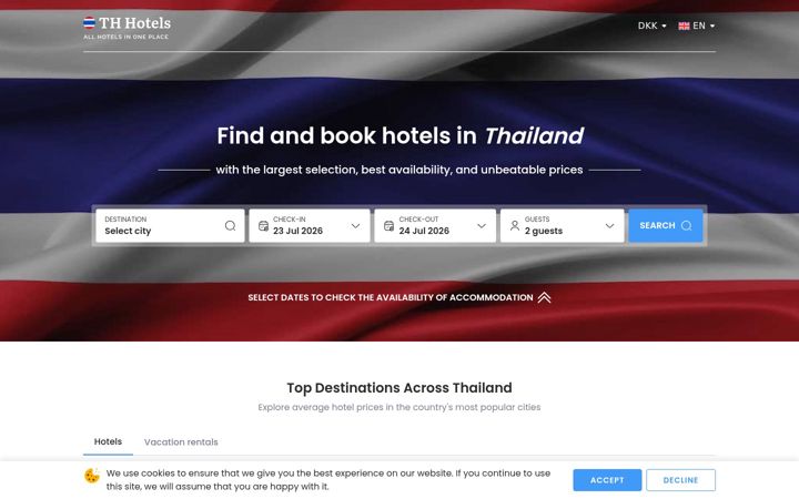 Screenshot of th-hotel.net