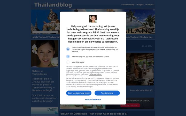 Kuvakaappaus sivustosta thailandblog.nl
