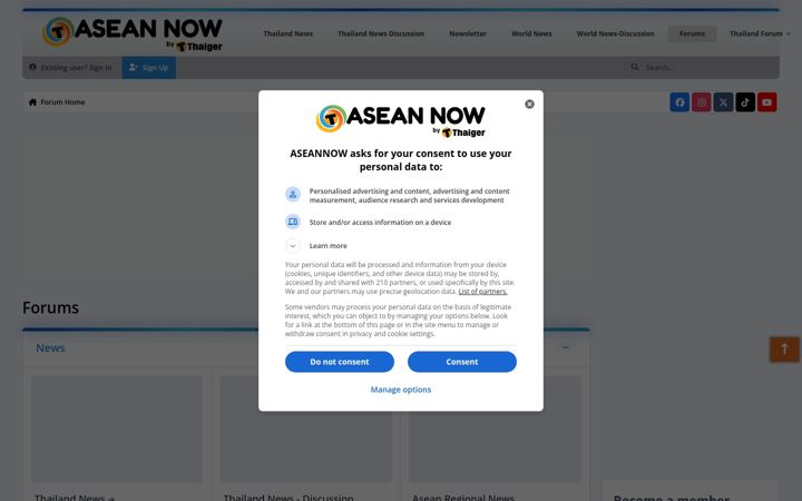 Screenshot of thaivisa.com