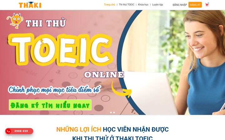 Screenshot of thakitoeic.com