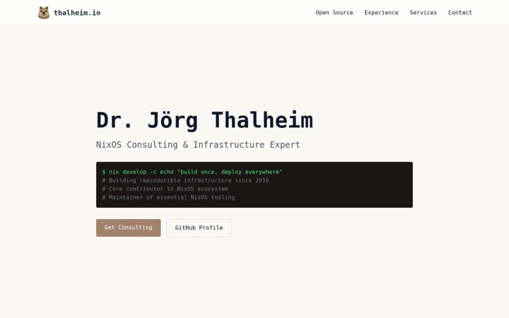Screenshot of thalheim.io