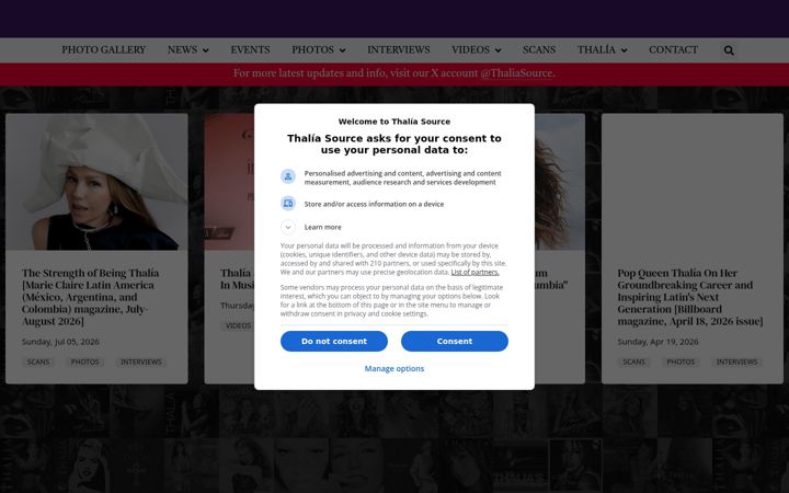Skärmbild av thaliasource.net