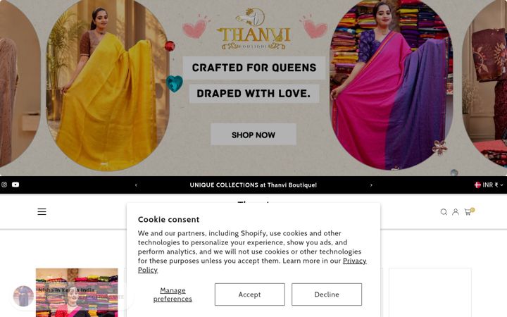 Screenshot of thanviboutique.com