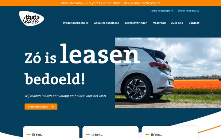 Screenshot ta' thatslease.nl