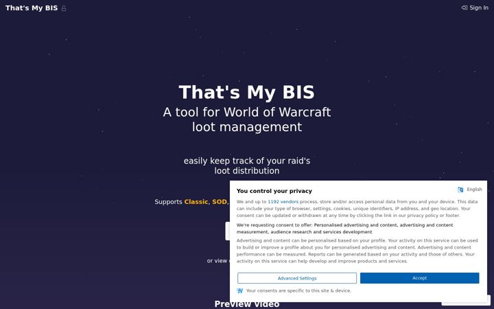 Screenshot of thatsmybis.com