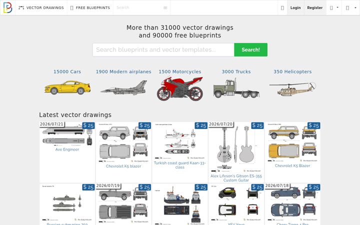 Screenshot of the-blueprints.com