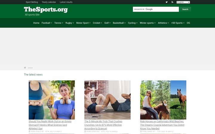 Ekrānuzņēmums no the-sports.org