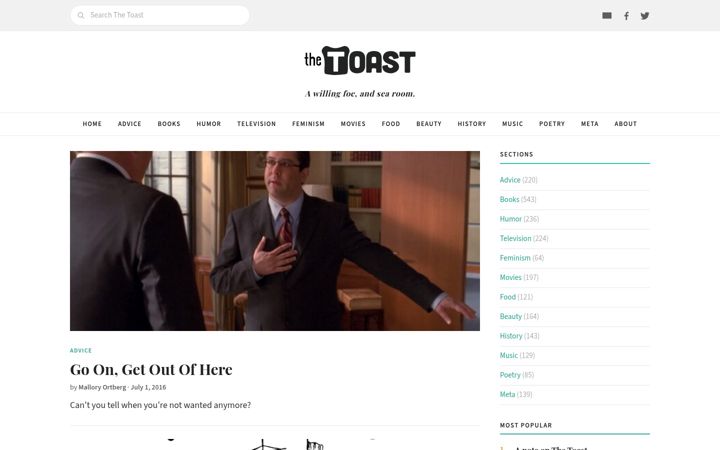 Screenshot of the-toast.net