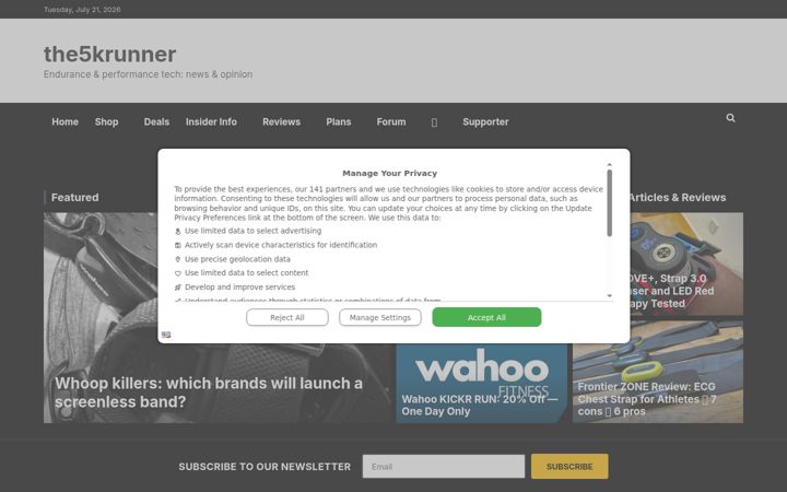 Screenshot του the5krunner.com