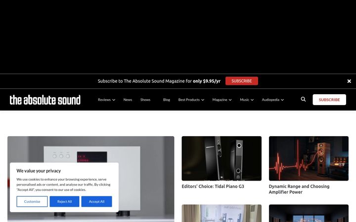 Screenshot of theabsolutesound.com
