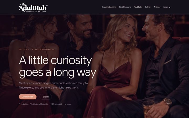 Screenshot of theadulthub.com