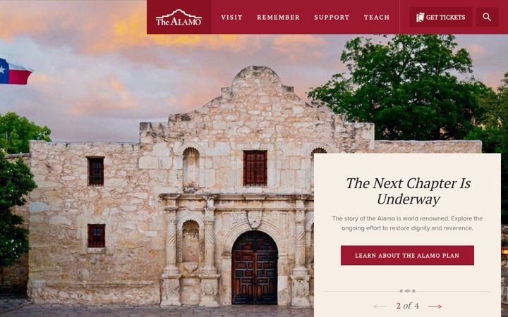 Screenshot of thealamo.org