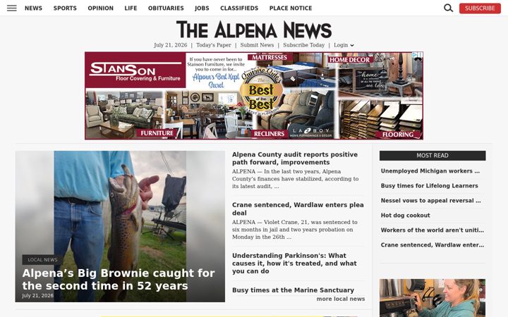 Kuvakaappaus sivustosta thealpenanews.com