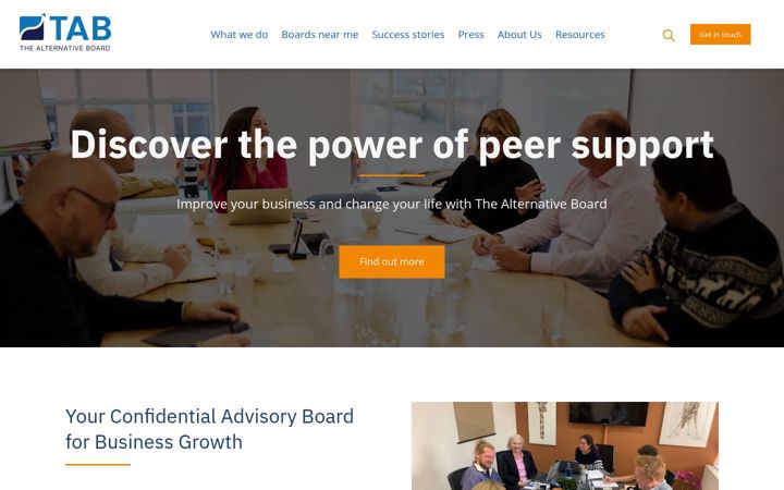 Screenshot of thealternativeboard.co.uk