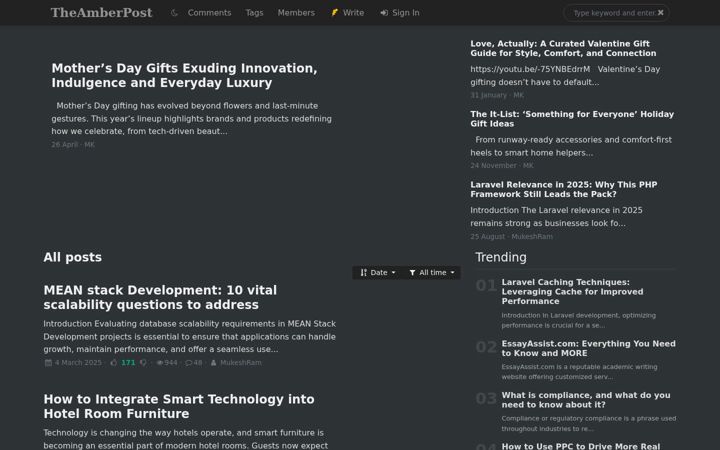 Screenshot of theamberpost.com