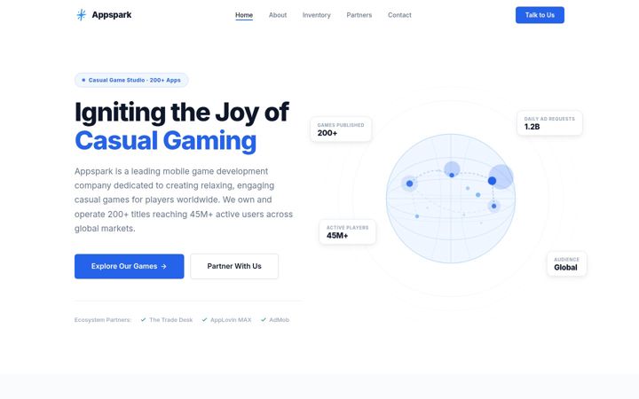 Screenshot of theappspark.com