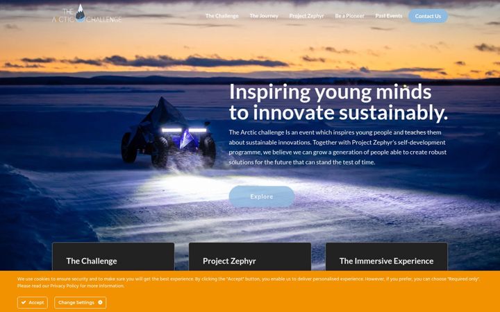 Snímek obrazovky thearcticchallenge.com