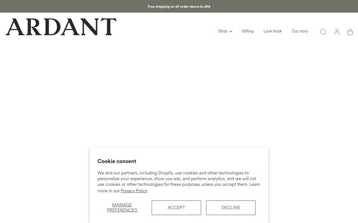 Screenshot stránky theardant.com