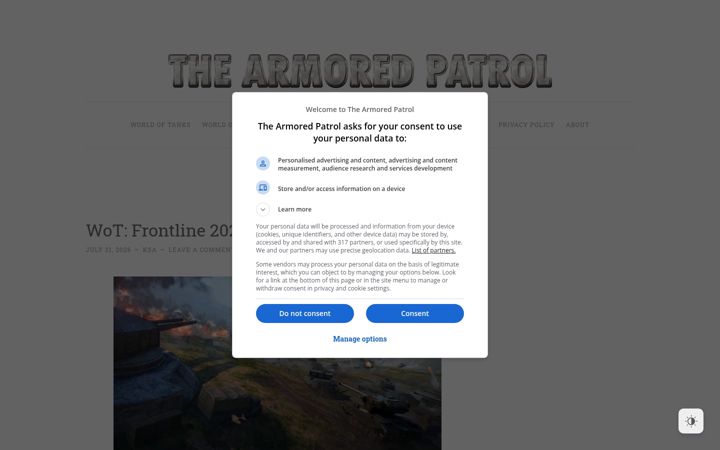 Screenshot of thearmoredpatrol.com