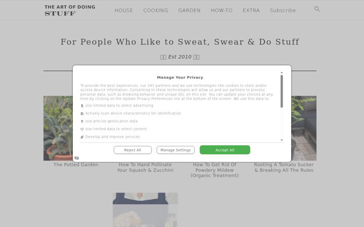 Screenshot of theartofdoingstuff.com