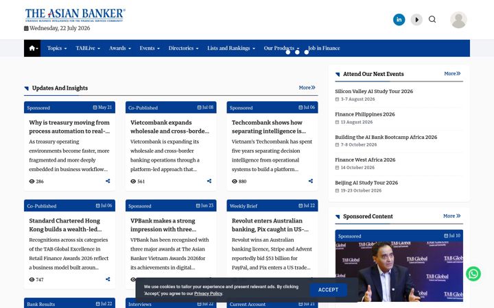 Zrzut ekranu theasianbanker.com