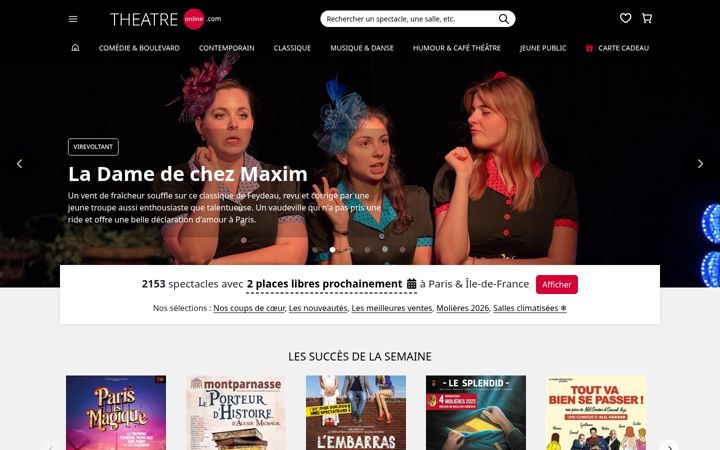 Skärmbild av theatreonline.com