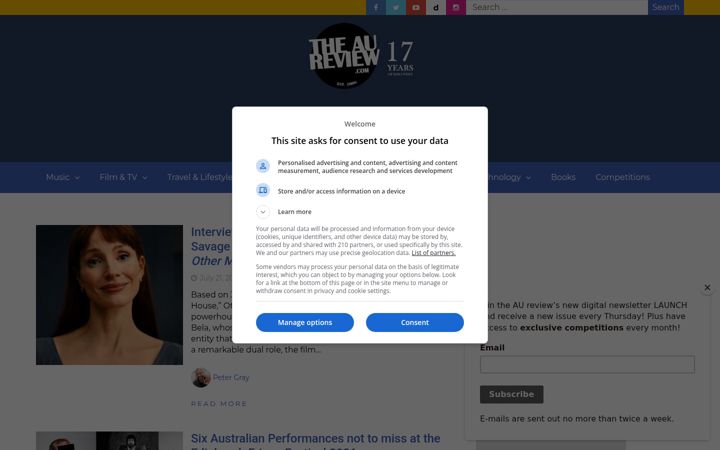 Screenshot van theaureview.com