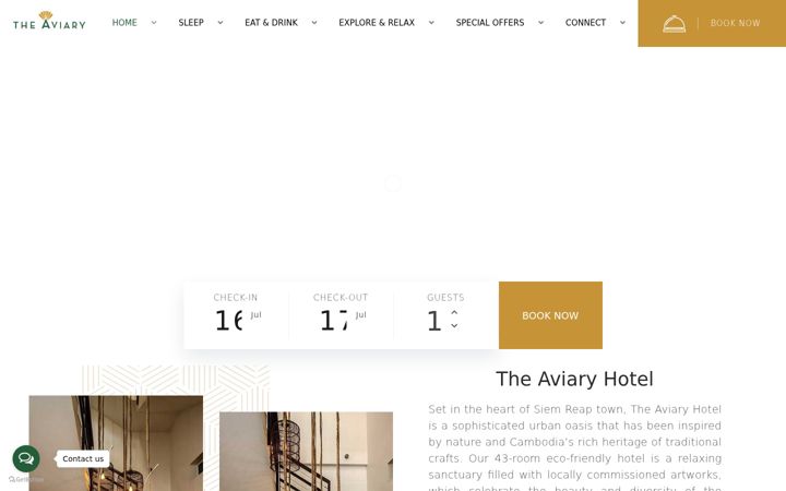 Екранна снимка на theaviaryhotel.com