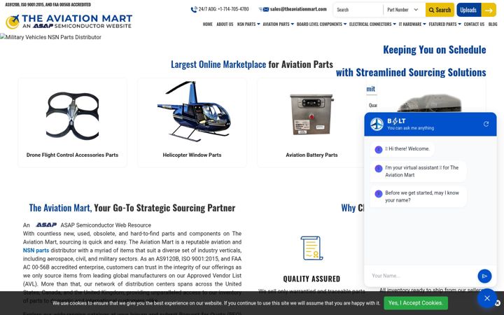 Screenshot of theaviationmart.com