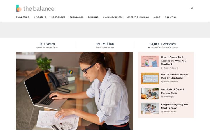 Captura de pantalla de thebalancemoney.com