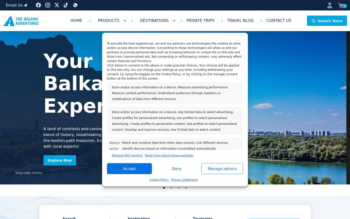 Screenshot di thebalkanadventures.com