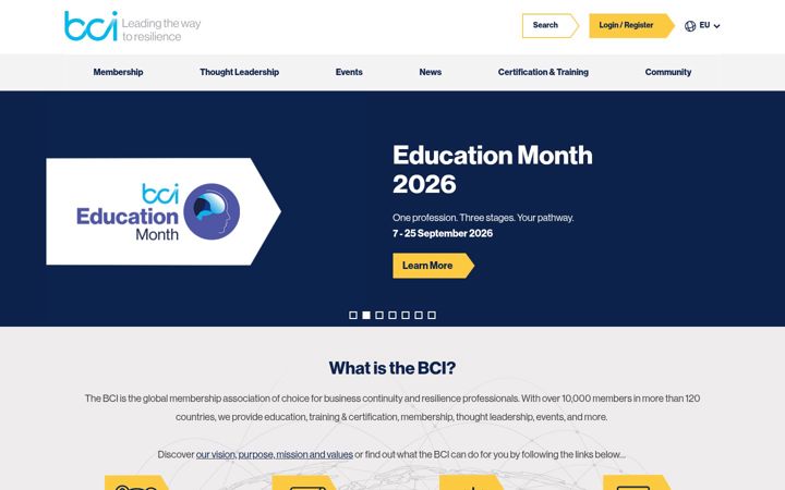 Screenshot of thebci.org