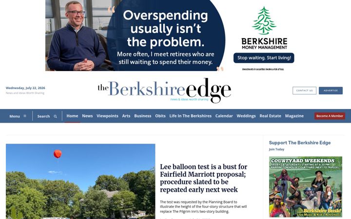 Screenshot of theberkshireedge.com
