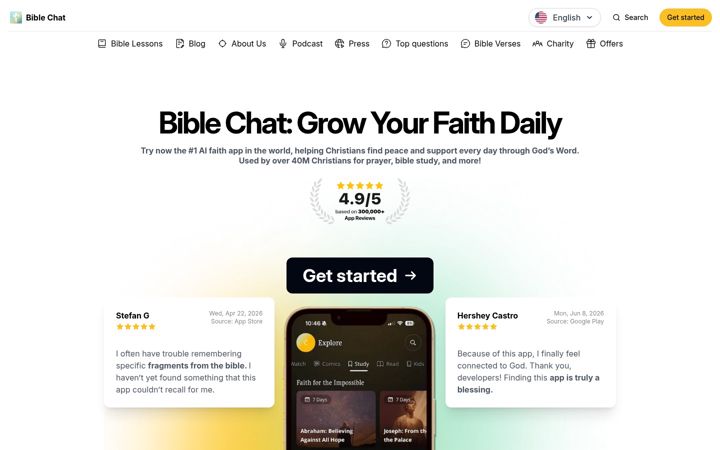 Screenshot of thebiblechat.com