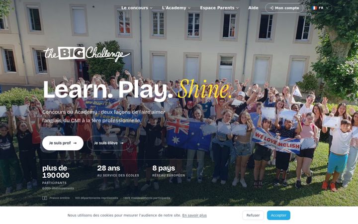 Screenshot of thebigchallenge.com